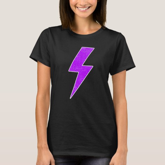 T-shirt Awesome Retro Front & Back PURPLE & WHITE Lightnin (Devant)