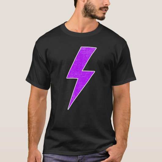 T-shirt Awesome Retro Front & Back PURPLE & WHITE Lightnin (Devant)