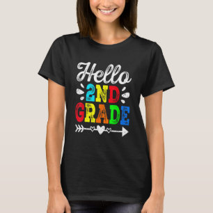 T-shirt Awesome Retro Hello 2e année Enseignant Squale d'é