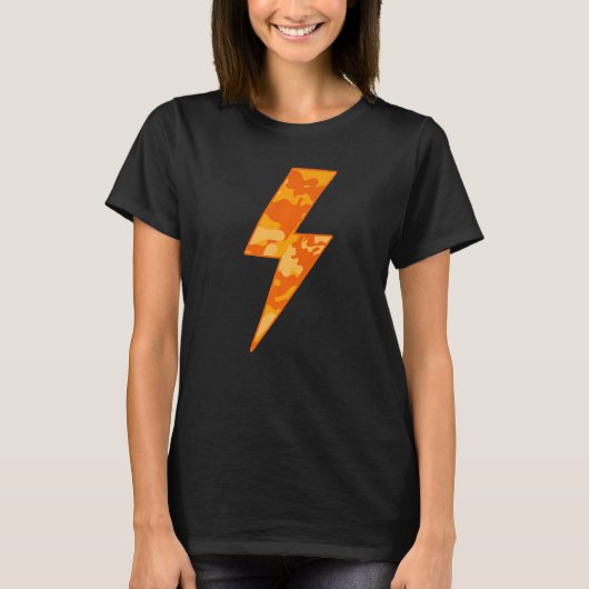 T-shirt Awesome Retro ORANGE FALL CAMO Lightning Bolt (Devant)