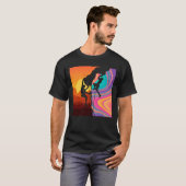 T-shirt Awesome Retro Wall Climber Rock Mountain Escalade (Devant entier)