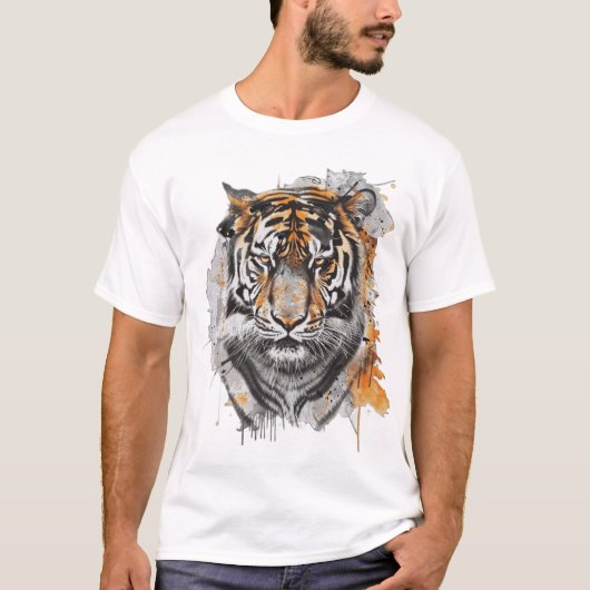 T-shirt Awesome Royal bengal tiger  (Devant)