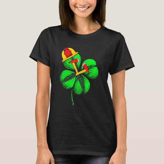 T-shirt Awesome Saint Patrick S Day Pompier Shamrock H (Devant)
