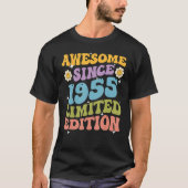 T-shirt Awesome Since 1955 Retro Groovy Shirt Gifts For Wo (Devant)