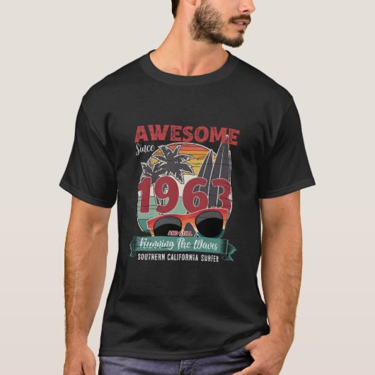 T-shirt Awesome Since 1963 Surf Anniversary (Devant)