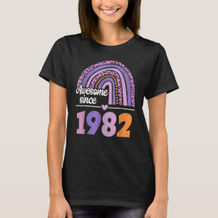 T-shirt Awesome Since 1982 40 Year Old 40th Birthday Leopa