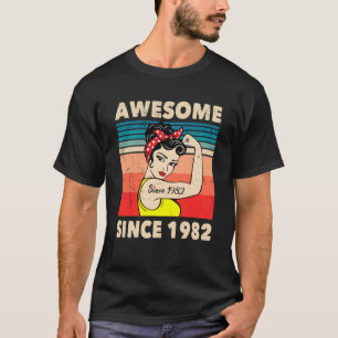 T-shirt Awesome Since 1982 Year Old 41st Birthday Decorati
