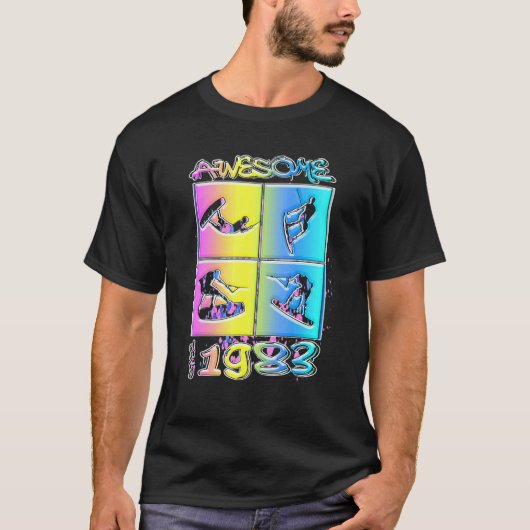T-shirt Awesome since 1983 Wakeboard lifestyle 2 (Devant)
