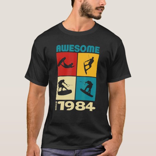 T-shirt Awesome since 1984 Wakeboard lifestyle 1 (Devant)