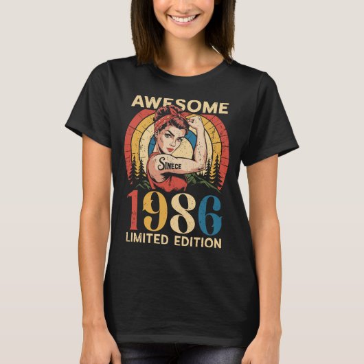 T-shirt Awesome Since 1986 Retro 40th Women's Birthday (Devant)