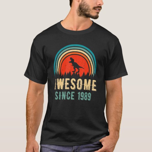 T-shirt Awesome Since 1989 33rd Birthday Retro 33 Years Ol (Devant)