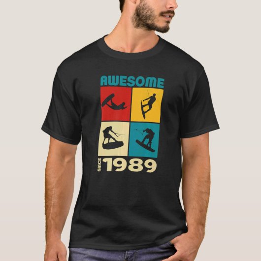 T-shirt Awesome since 1989 Wakeboard lifestyle (Devant)