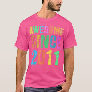 T-shirt AWESOME SINCE 2011 Vintage 11th Birthday Boy Girl