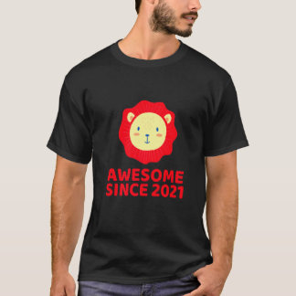 T-shirt Awesome Since 2021 Sweet Lion  For Kids Boys Girls