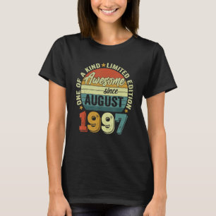 T-shirt Awesome Since Août 1997 25 Years Old 25th Birthd