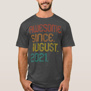 T-shirt Awesome Since Août 2021 1st Birthday Retro 1 Yea