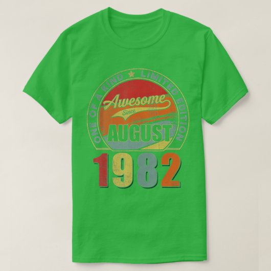 T-shirt Awesome Since August 1982 40 Years Old 40th Birthd (Design devant)