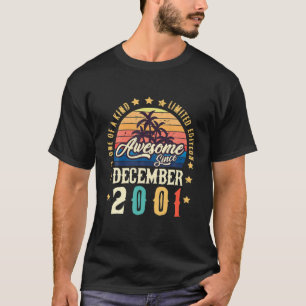 T-shirt Awesome Since December 2001 Vintage 20Th Birthday