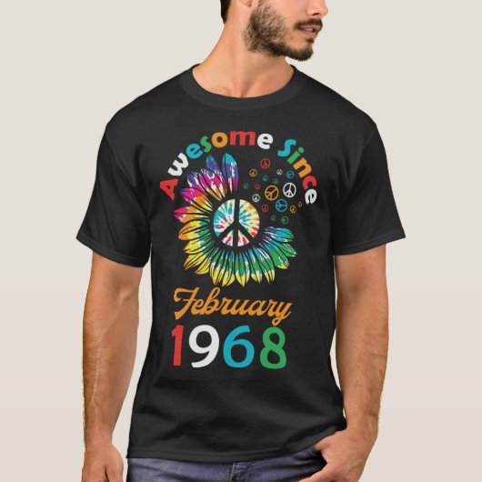 T-shirt Awesome Since February 1968 is a Funny Quote (Devant)
