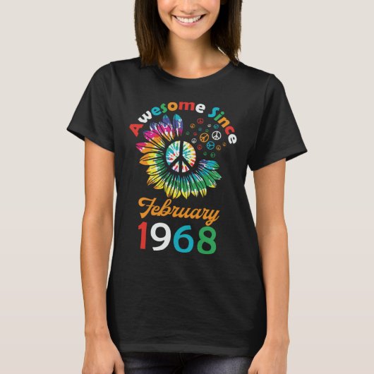 T-shirt Awesome Since February 1968 is a Funny Quote (Devant)