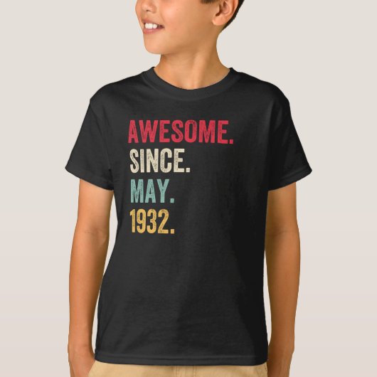 T-shirt Awesome Since May 1932 Birthday (Devant)