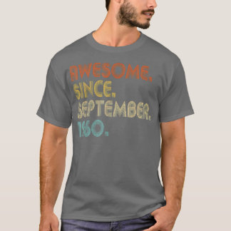 T-shirt Awesome Since September 1960 Vintage 62nd Birthday
