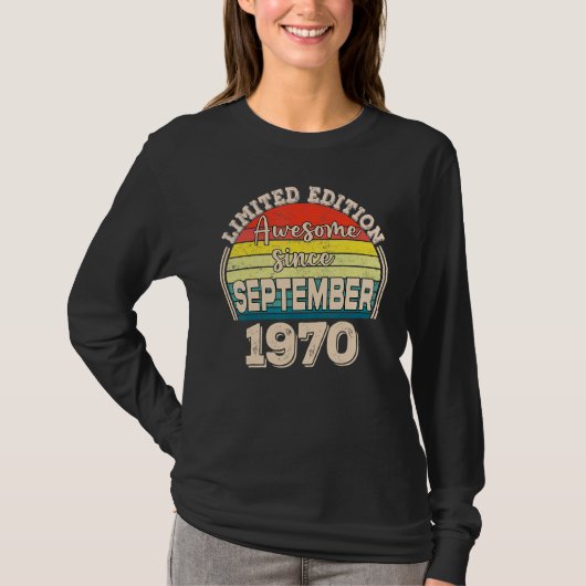 T-shirt Awesome Since September 1970 Born in September Dad (Devant)