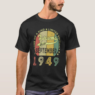 T-shirt Awesome Since Septembre 1949 73 Years Old 73rd Bi