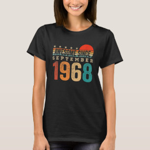 T-shirt Awesome Since Septembre 1968 54th Birthday 54 Year