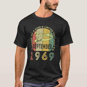 T-shirt Awesome Since septembre 1969 53 Years Old 53rd Bi