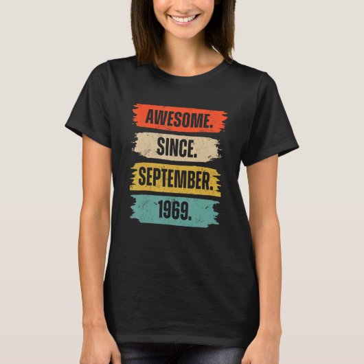 T-shirt Awesome Since septembre 1969 53 Years Old 53rd Bi (Devant)