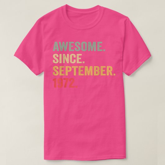 T-shirt Awesome Since Septembre 1972 (Design devant)