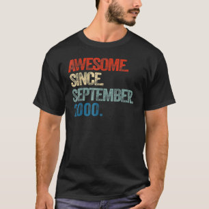 T-shirt Awesome Since Septembre 2000 22nd Birthday 22 Year