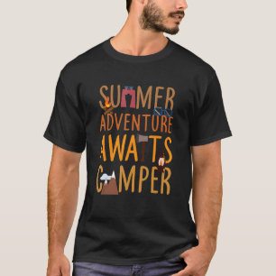 T-shirt Awesome Summer Adventure Await Camper Camping Des