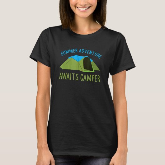 T-shirt Awesome Summer Adventure Awaits Camper Camping Des (Devant)