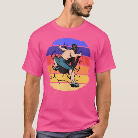 T-shirt Awesome Wall Climber Rock Mountain Climbing Boulde (Devant)