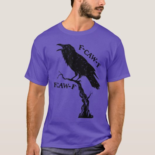 T-shirt awF Black Crow Pun drôle Bird Cawing Grunge Mème 2 (Devant)