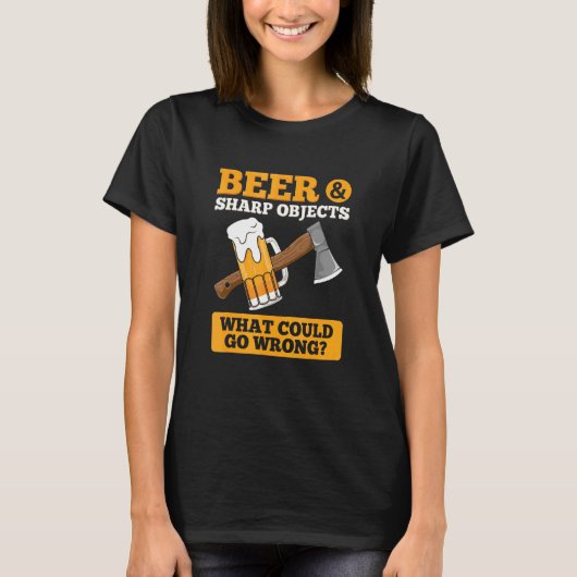 T-shirt Ax Jeter Bière Objets Sharp Bière Boisson (Devant)