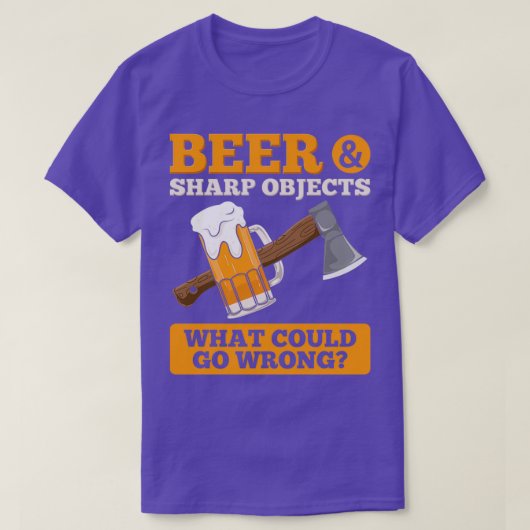 T-shirt Ax Jeter Bière Objets Sharp Bière Boisson Ax T (Design devant)