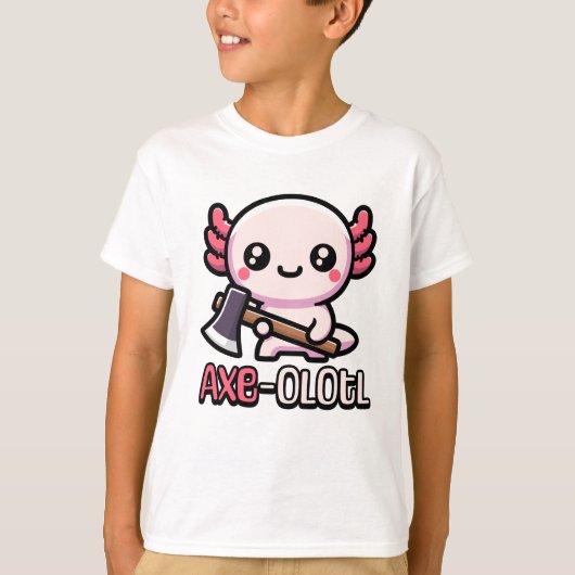 T-shirt Ax-Olotl ! Pun Axolotl mignon (Devant)