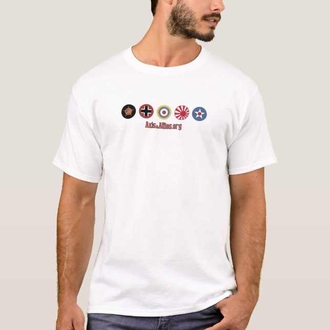 T-shirt Axe et marqueurs de pays d'Allies.org (blancs) (Devant)