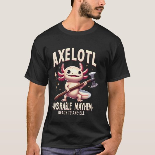 T-shirt Axelotl, Adorable Mayhem Funny Axolotl Animaux Cos (Devant)