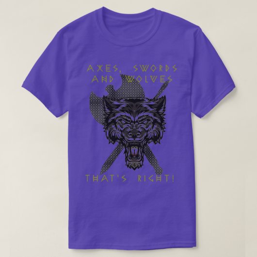 T-shirt Axes épées et loups (Design devant)
