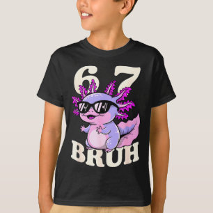 T-shirt Axolotl 67 bruh drôle mème lunettes de soleil cool