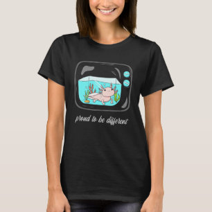 T-shirt Axolotl À La Tv Fier D'Être Différent Mignonne Mex