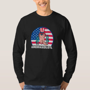 T-shirt Axolotl Ameriaxolotl Drapeau Usa Juillet Le 4ème P