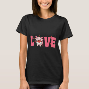 T-shirt Axolotl Animaux Avec Coeurs Amour Tri-blend Premiu