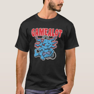 T-shirt Axolotl avec contrôleur et le dicton Gamealot