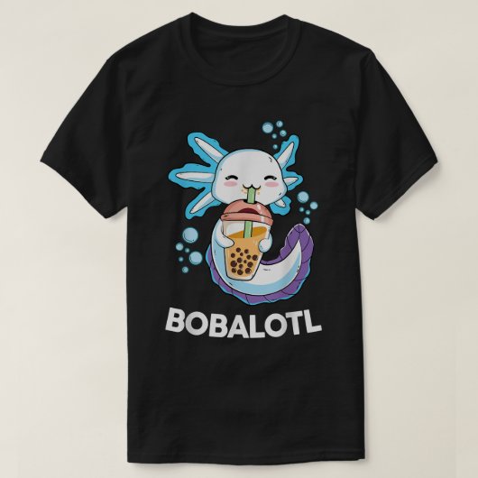 T-shirt Axolotl Boba Bubble Tea Kawaii Anime Japonais Enfa (Design devant)