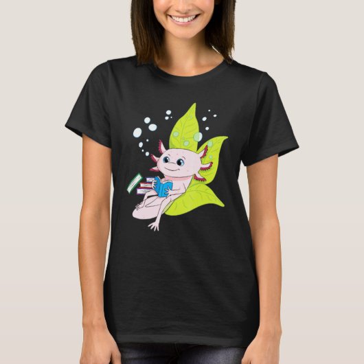 T-shirt Axolotl Bookworm Girls Boys Livre Lecture Axolotl (Devant)
